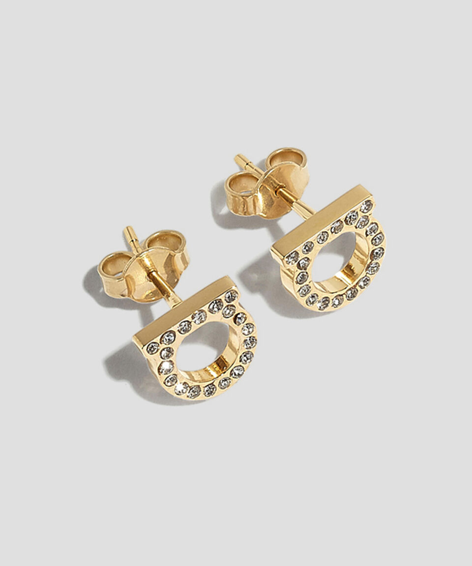 Ferragamo Aretes con cristales Gancini Mujer