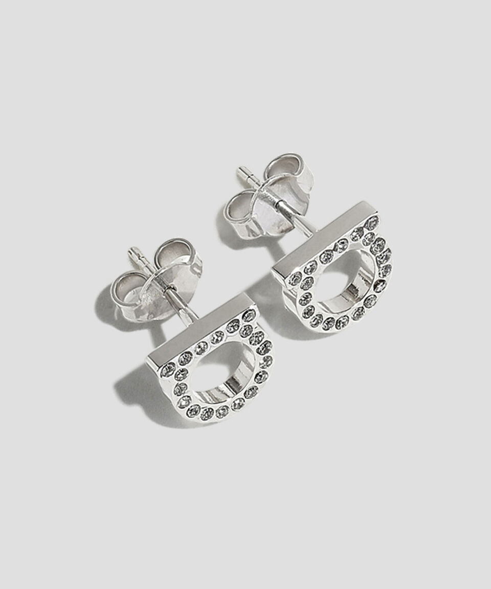 Ferragamo Aretes con cristales Gancini Mujer