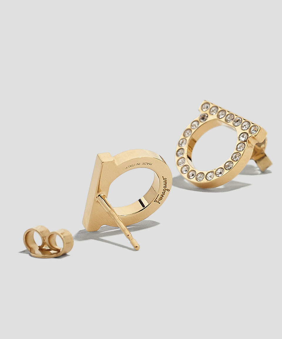 Ferragamo Aretes De Gancini Con Cristales Mujer