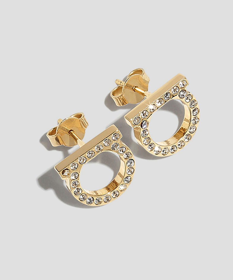 Ferragamo Aretes de Gancini con Cristales Mujer