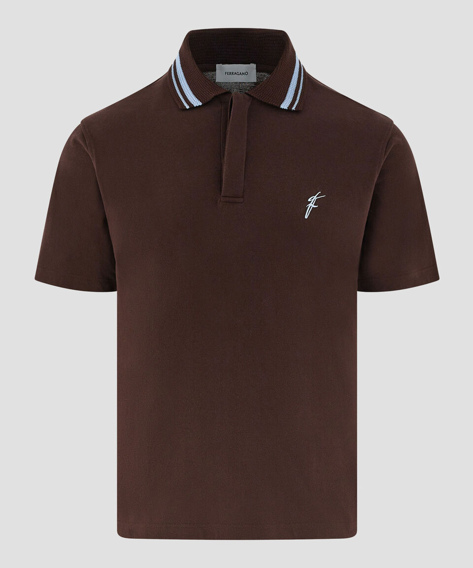 Ferragamo Polo De Algodón Orgánico Hombre