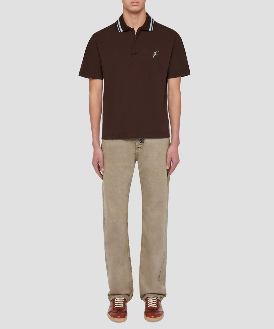 Ferragamo Polo De Algodón Orgánico Hombre