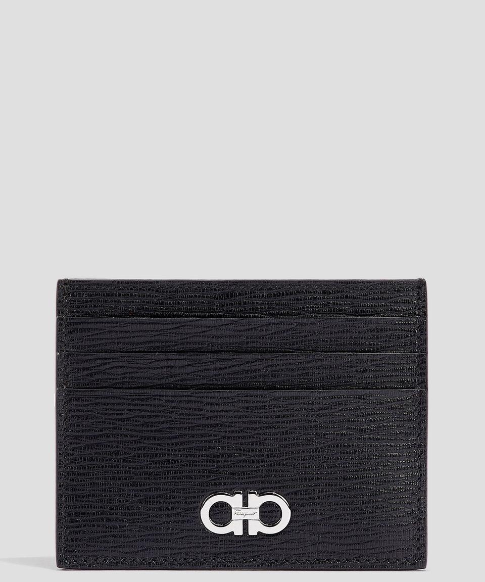 Ferragamo Tarjetero de piel jaspeada Hombre