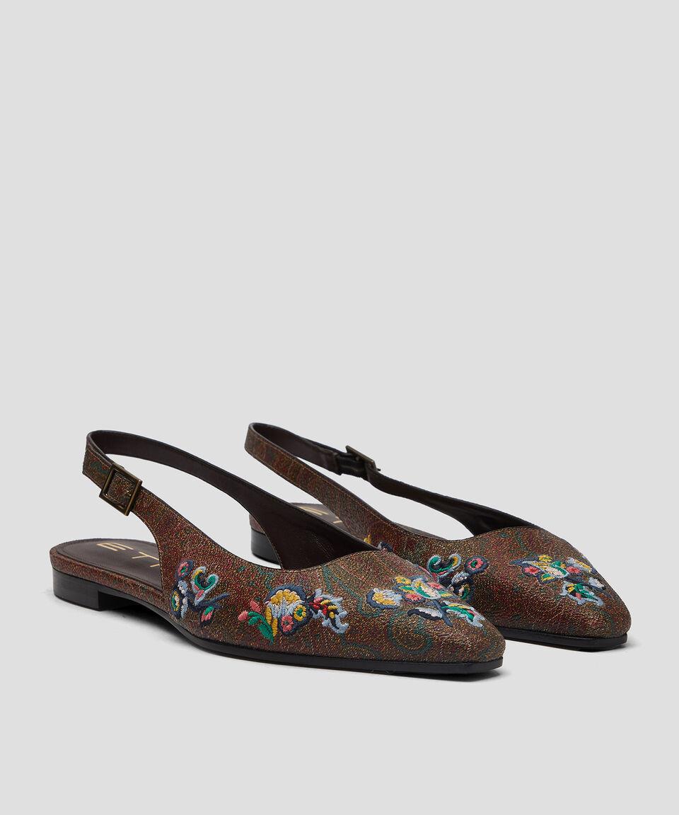 Etro Flats Slingback Paron Etro Brown En Piel Mujer