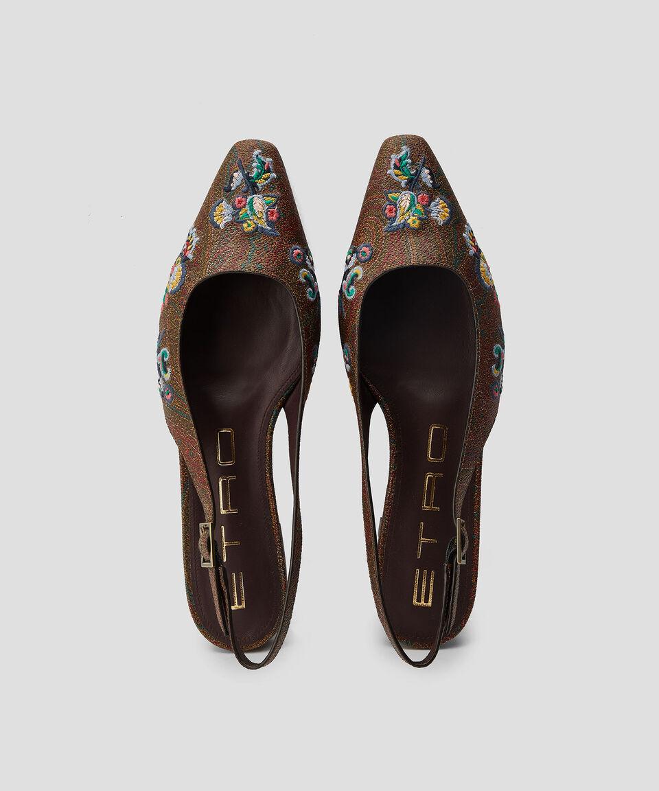 Etro Flats Slingback Paron Etro Brown En Piel Mujer