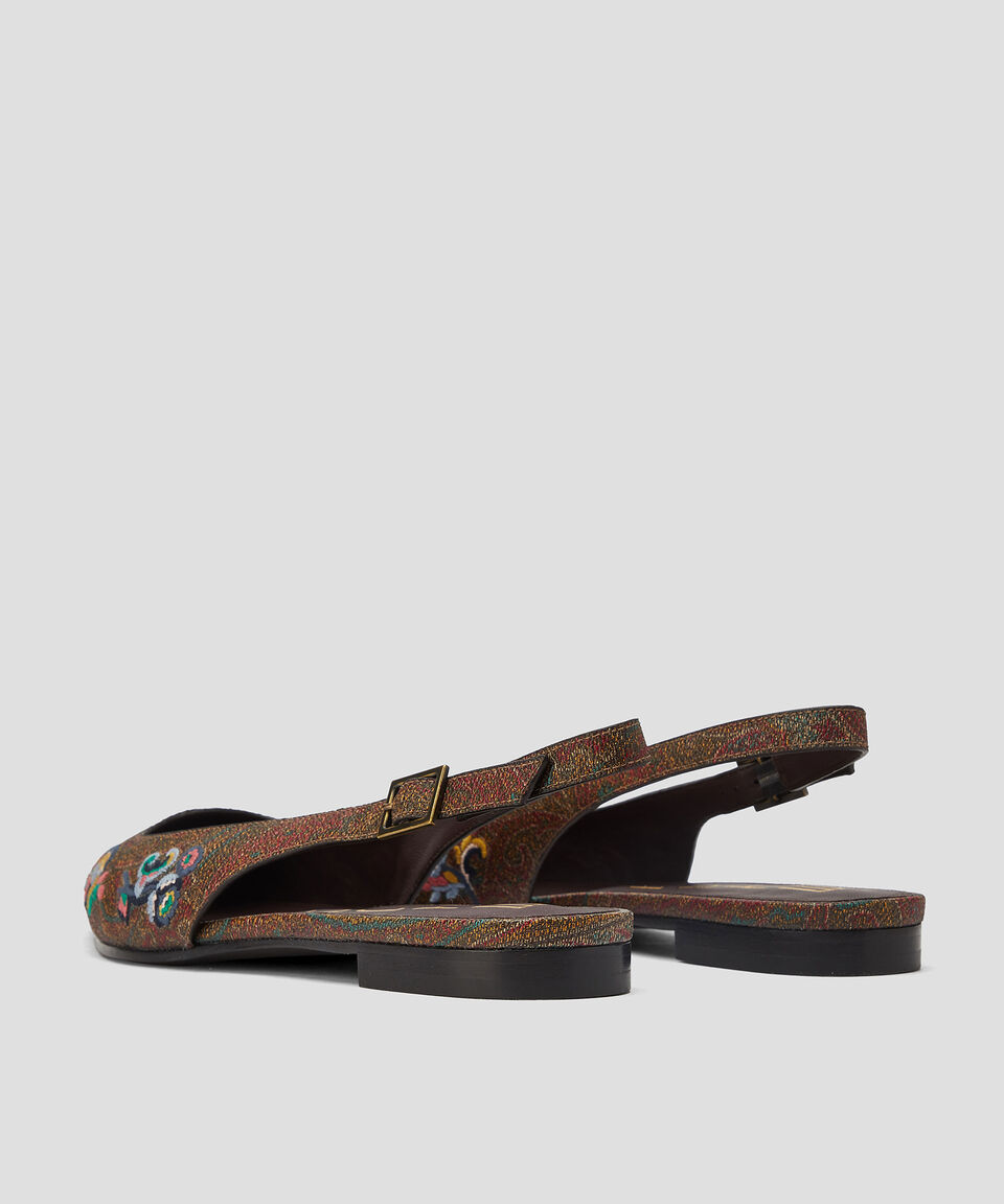 Etro Flats Slingback Paron Etro Brown En Piel Mujer