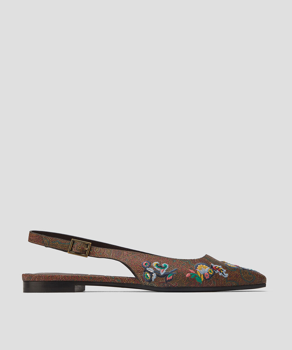 Etro Flats Slingback Paron Etro Brown en piel Mujer