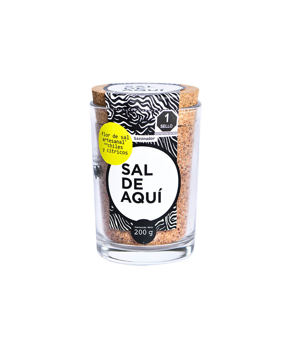 Sal de Aquí Flor de sal con chiles y cítricos 200 g