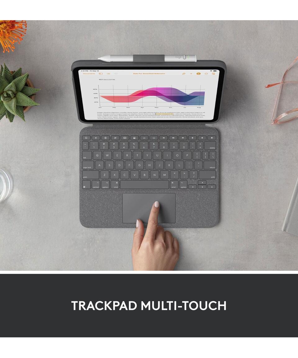 Logitech Funda Combo Touch Con Teclado Trackpad Para IPad Gen 10 - Gris Oxford