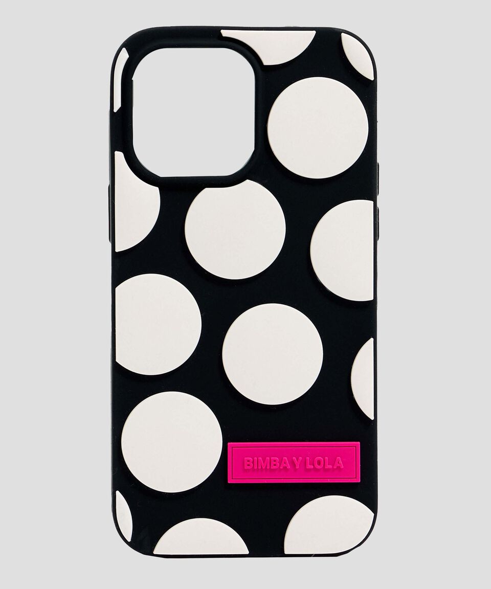 Bimba y Lola Funda iPhone 13 Pro Max Negra Polkadots