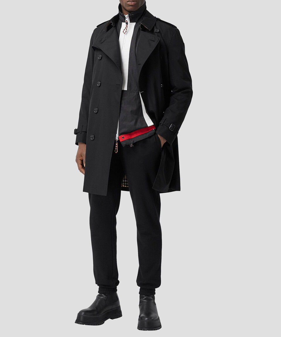 Burberry Gabardina De Tafetán Con Botonadura Cruzada Hombre