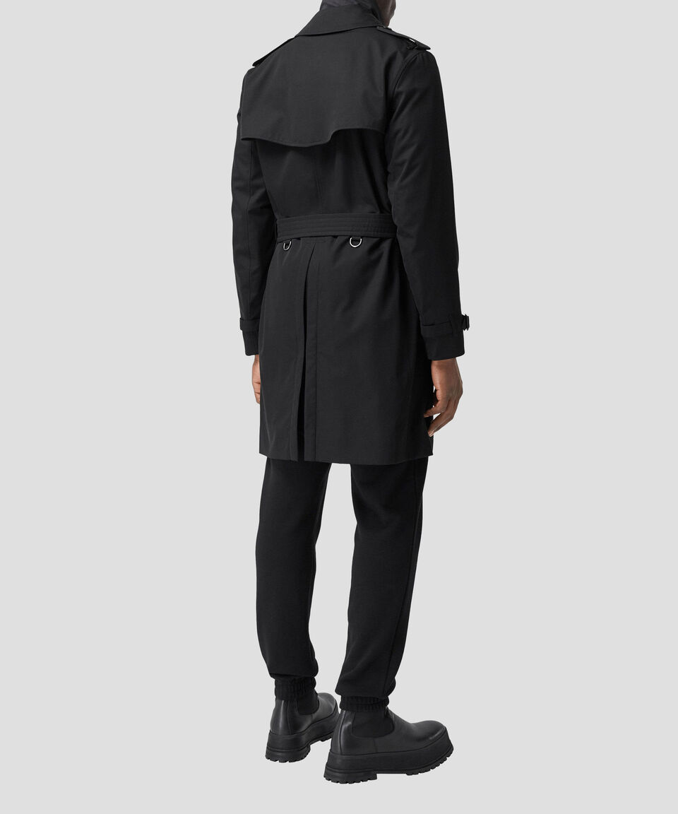 Burberry Gabardina De Tafetán Con Botonadura Cruzada Hombre