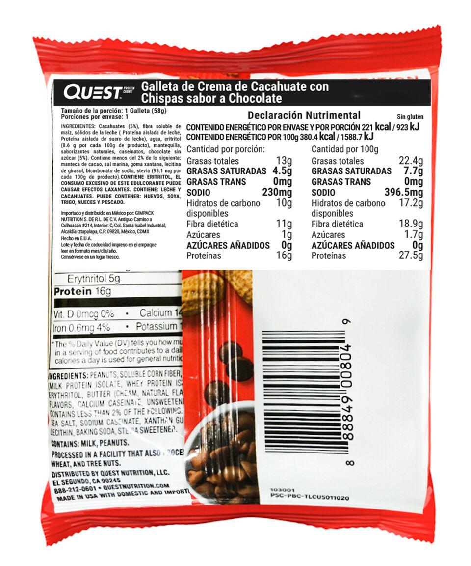 QUEST NUTRITION Galleta De Cacahuate Chocochips 58 Gr