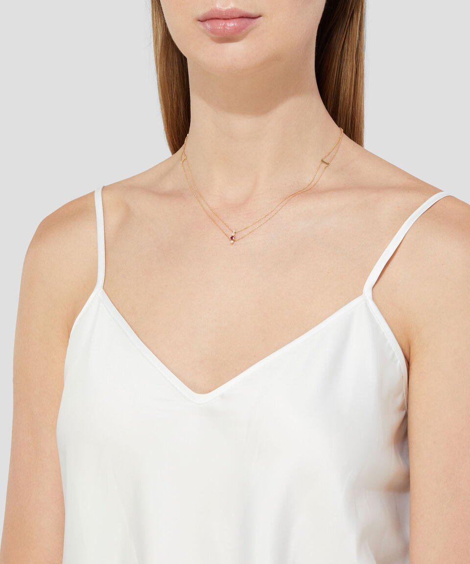 Eugenia Gargantilla En Oro Amarillo De 18 Kilates Con Rubí Mujer