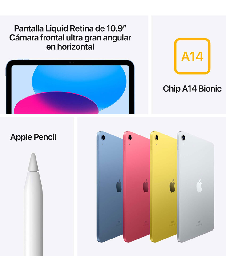 Apple IPad (Décima Generación) 10.9" Chip A14 Bionic 256 GB Plata