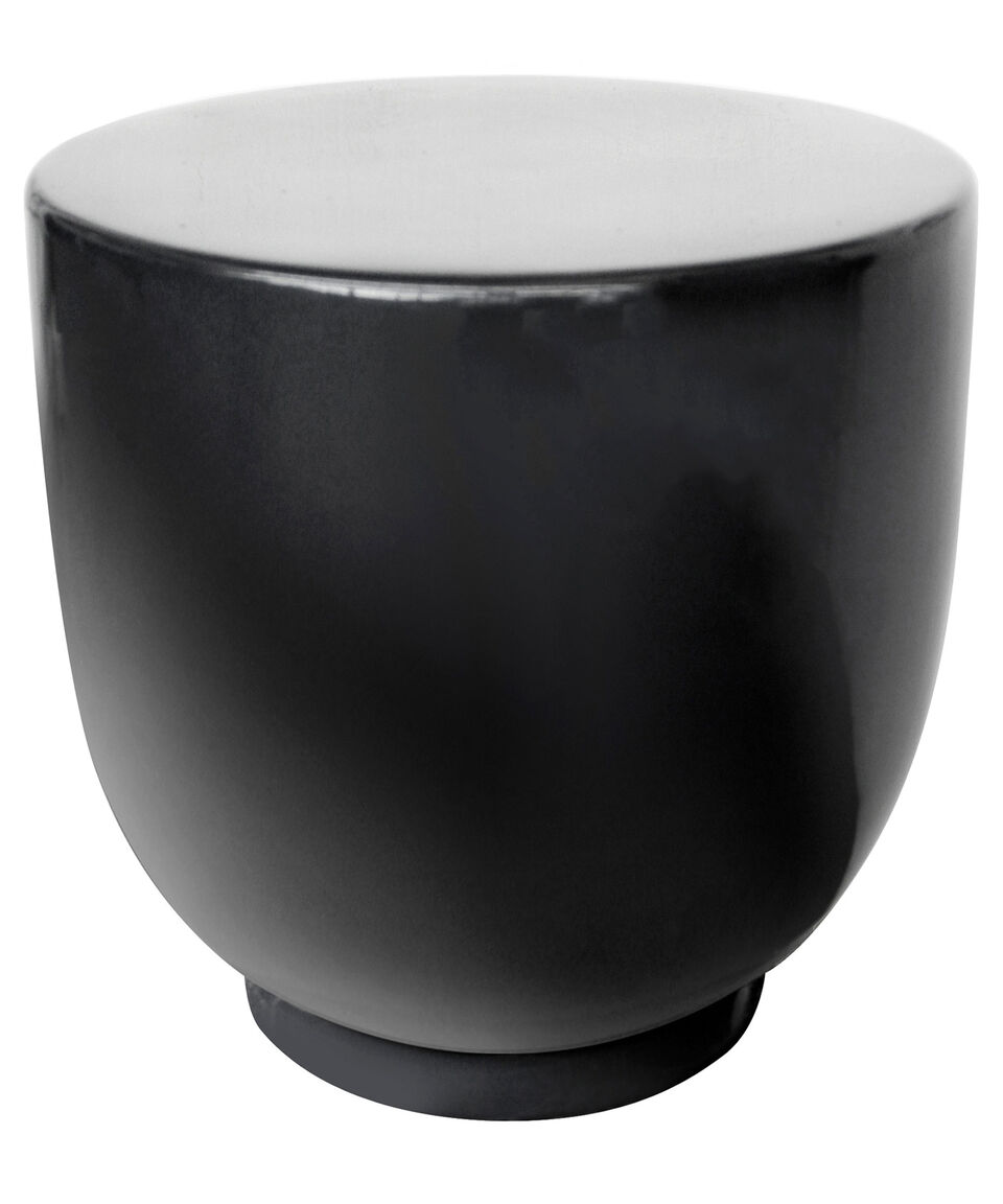 Jaresa Mesa Auxiliar Puff En Fibra De Vidrio Negra