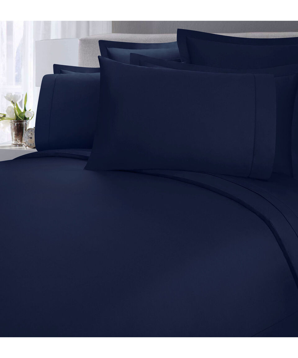 Casa Palacio Juego De Sábanas King Size En Algodón Royal Azul Marino