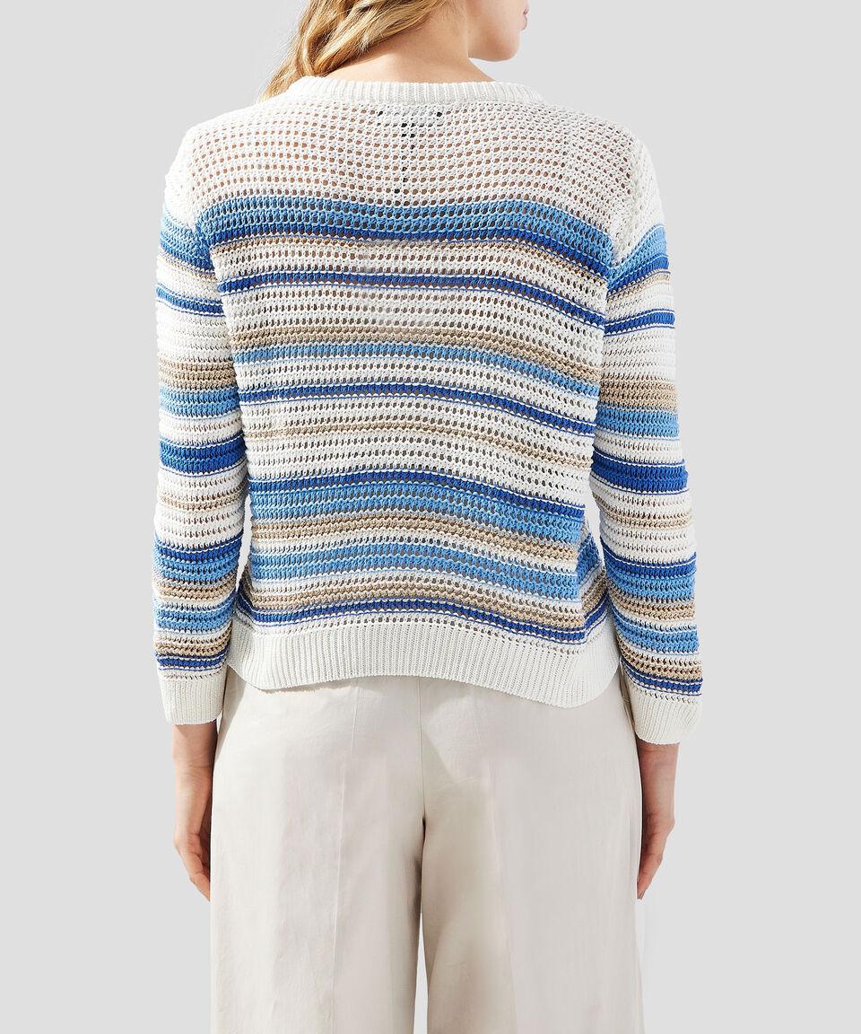 Julio Suéter Tejido Calado A Rayas Con Lúrex Mujer