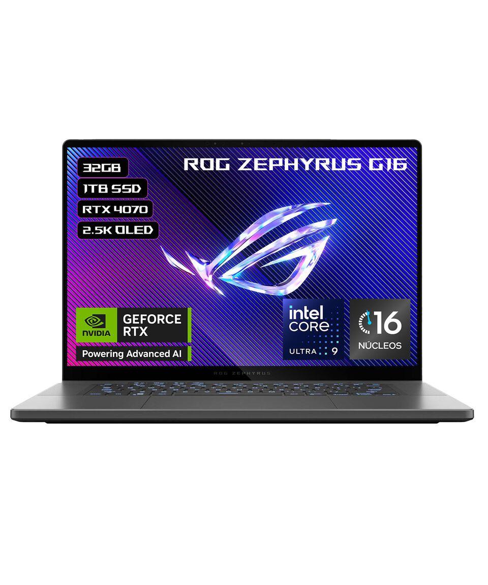 Asus Laptop ROG Zephyrus G16 16" NVIDIA GeForce RTX 4070 Intel Core Ultra 9 RAM 32 GB SSD 1 TB Gris