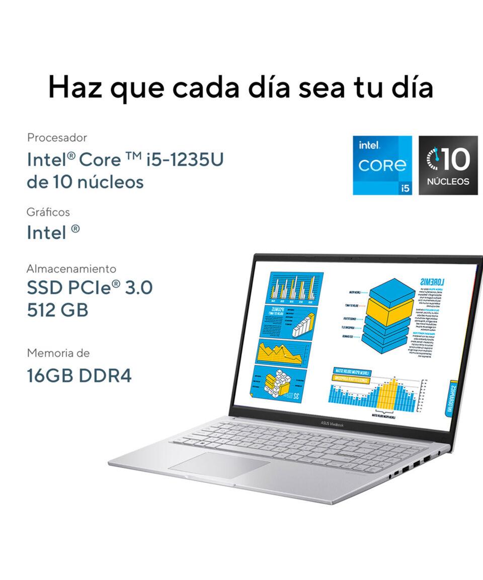 Asus Laptop Vivobook 15 15.6" Intel Core I5 RAM 16GB SSD 512 GB Plata