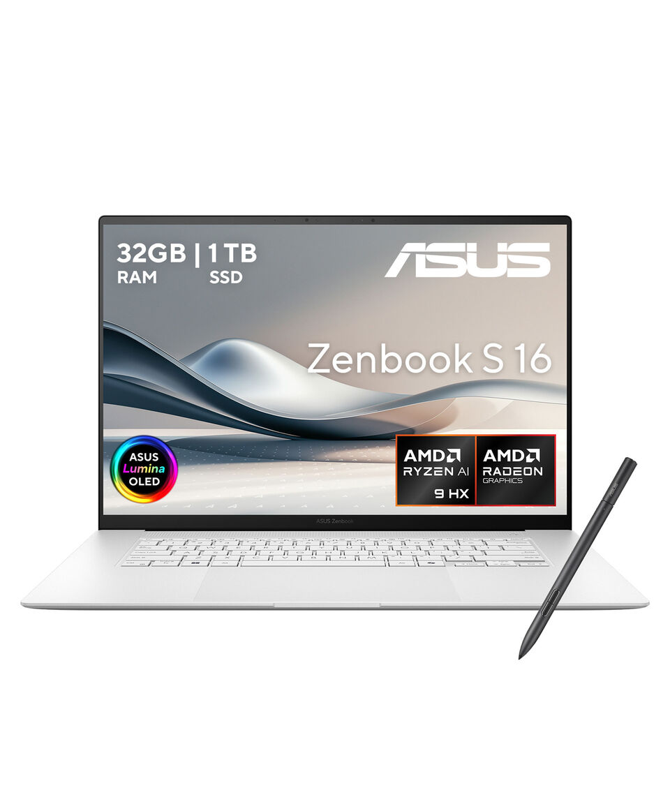 Asus Laptop Zenbook 16" AMD Radeon Graphics AMD Ryzen AI 9 RAM 32 GB 1 TB SSD Blanco