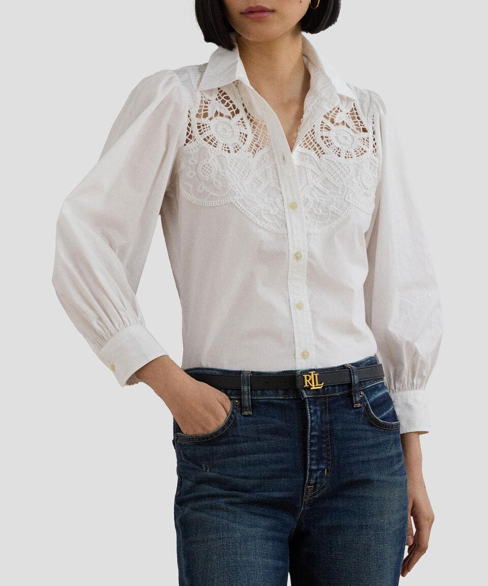 Lauren Camisa calada con manga larga Mujer