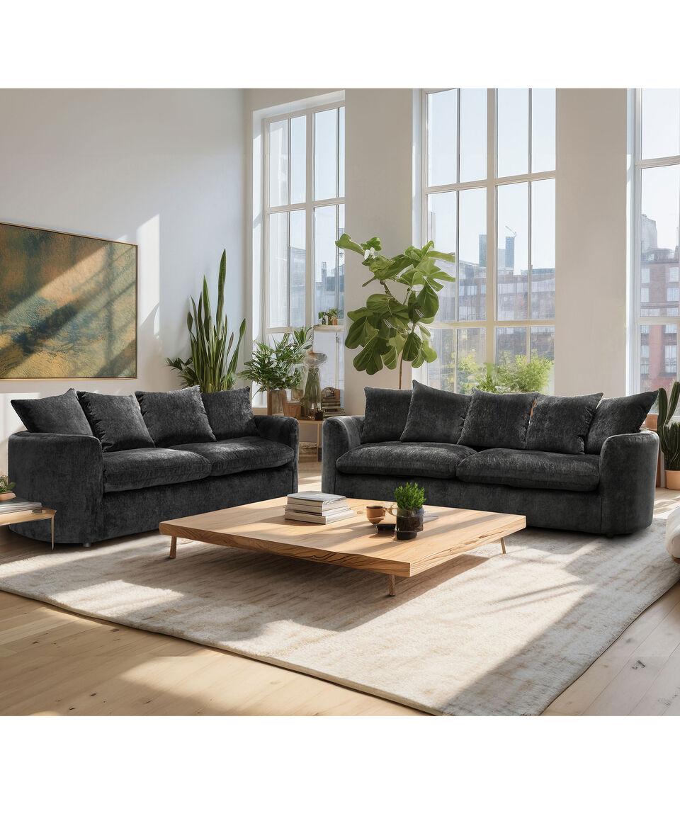 Liz Love Seat En Tela Bryg Negro