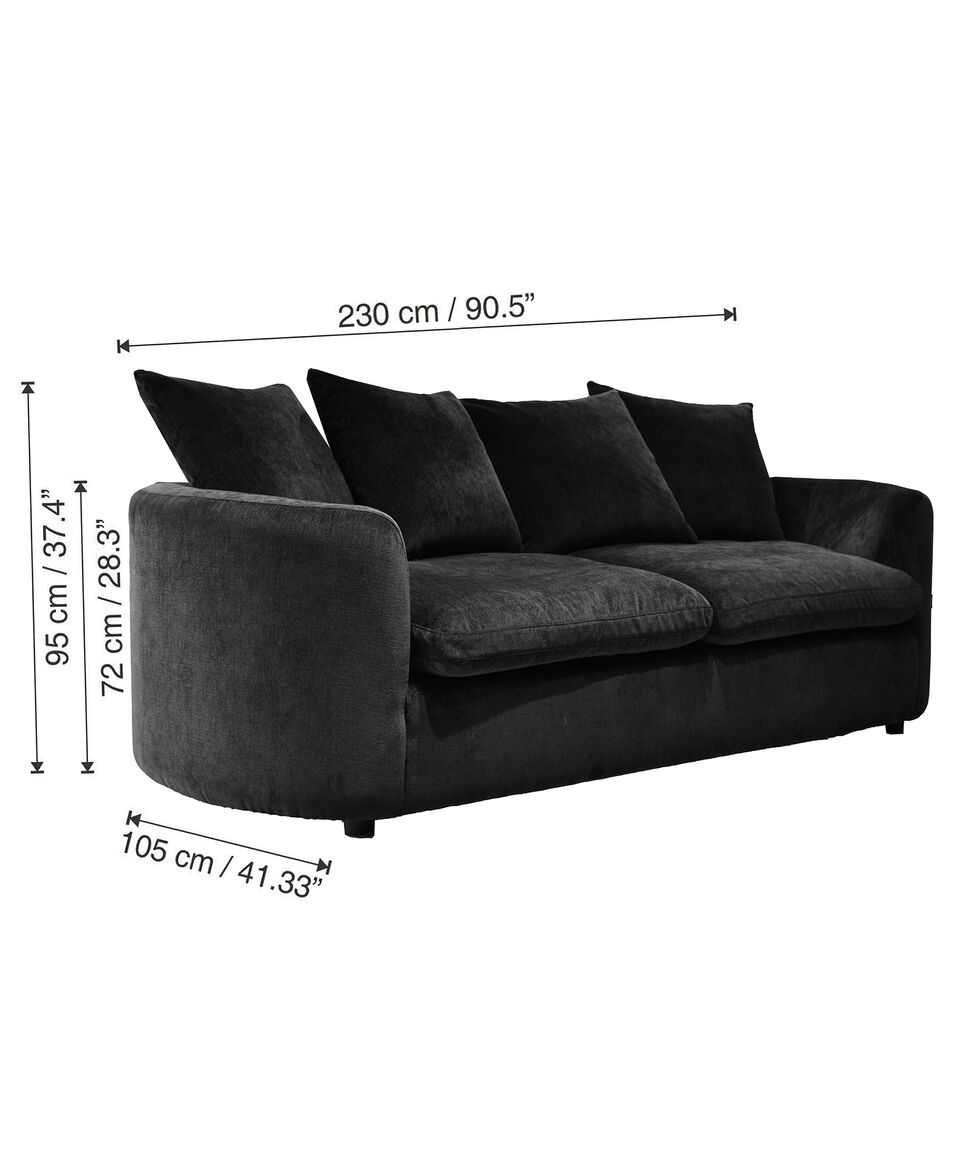 Liz Love Seat En Tela Bryg Negro