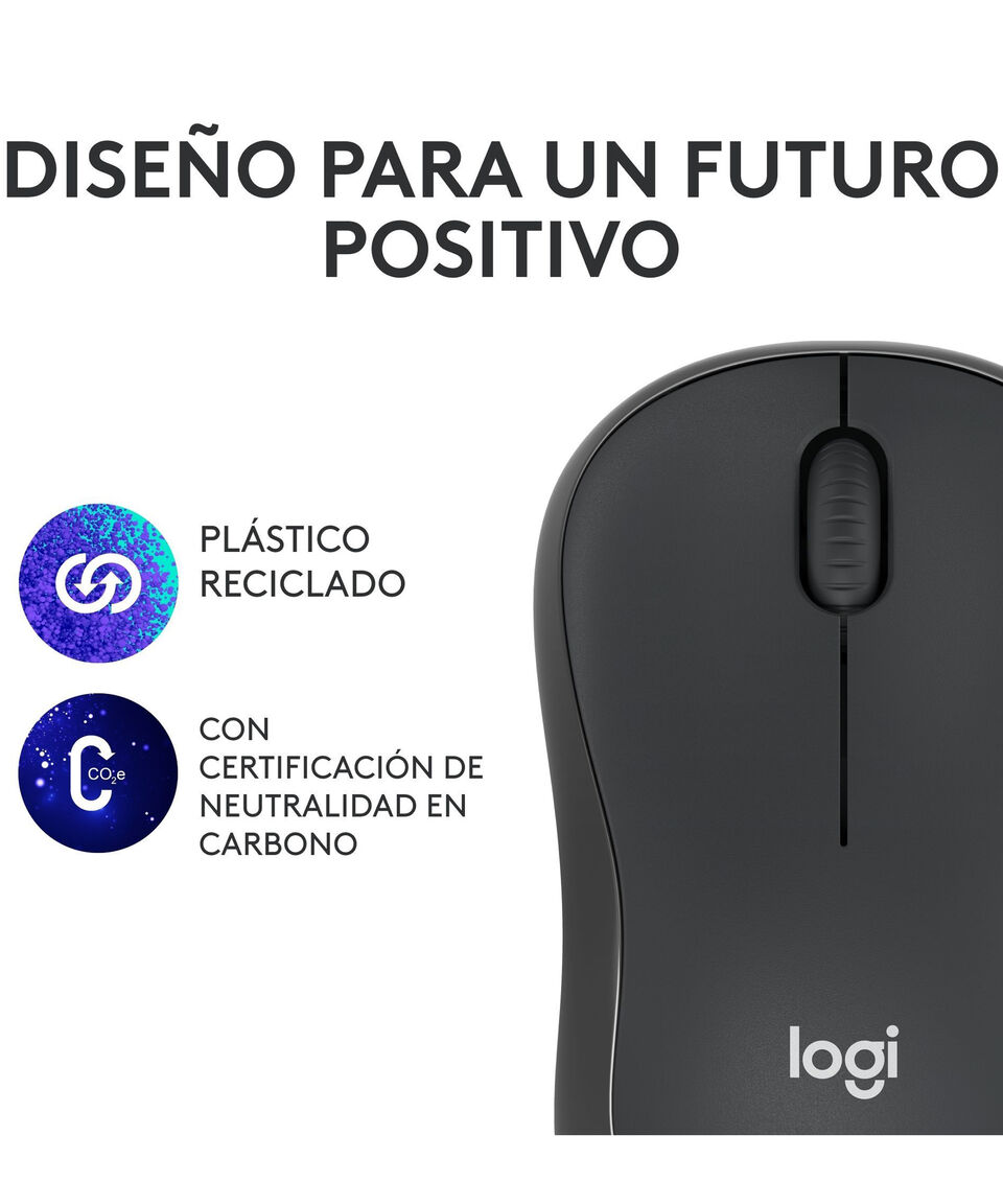 Logitech Mouse M240 Inalámbrico Sil Gris
