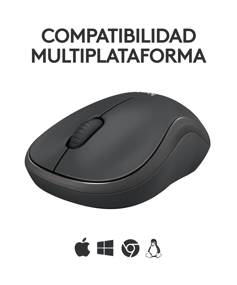 Logitech Mouse M240 Inalámbrico Sil Gris