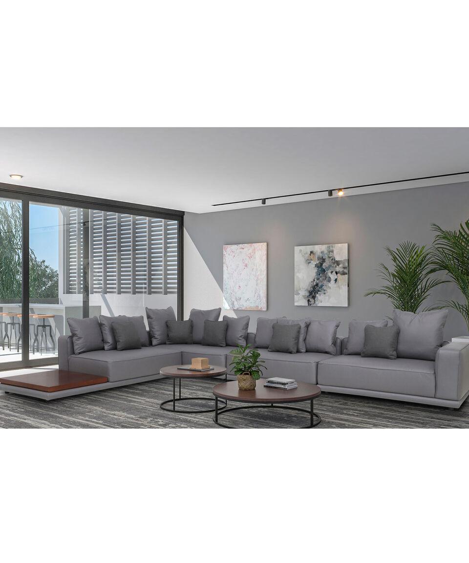 Boal Love Seat Modular Izquierdo Con Mesa Grezza En Tela