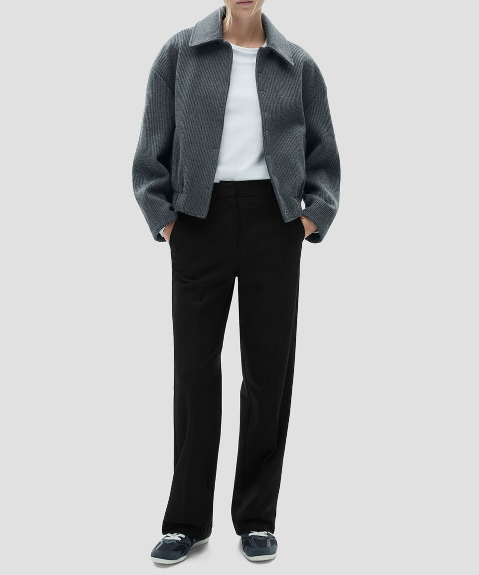 Mango Pantalón Recto Fluido Mujer