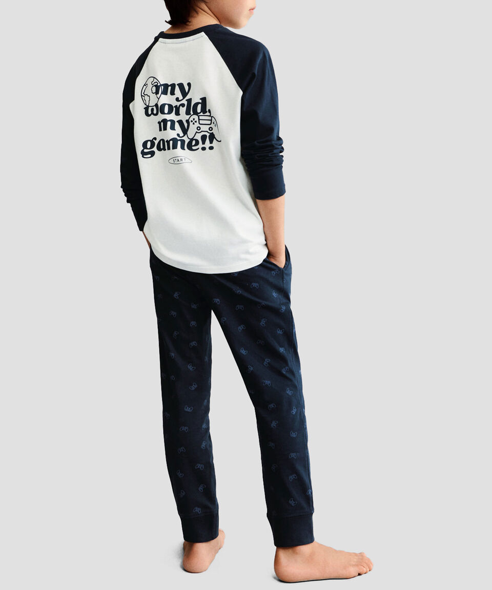 Mango Pijama 2 Piezas Gamer Niño