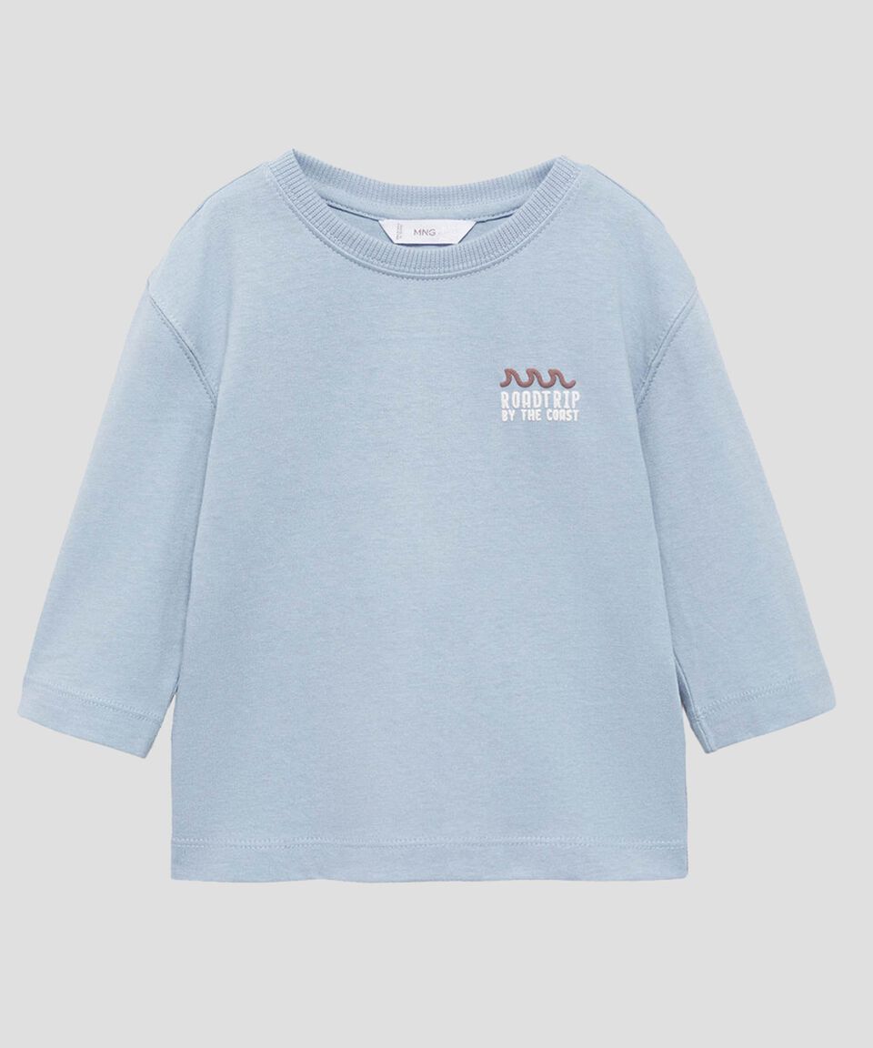 Mango Playera Cuello Redondo Manga Larga Bebé