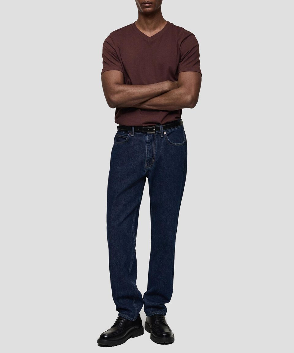 Mango Playera Cuello V Manga Corta Hombre