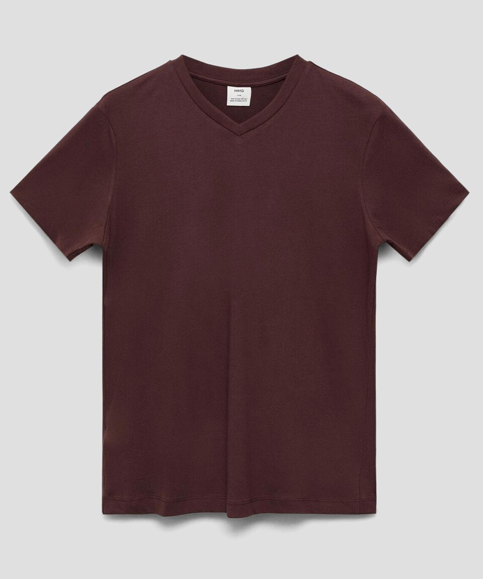 Mango Playera Cuello V Manga Corta Hombre