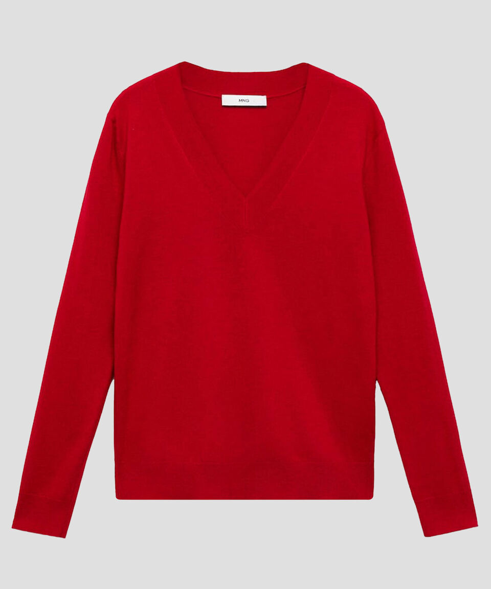 Mango Suéter Cuello V Mujer