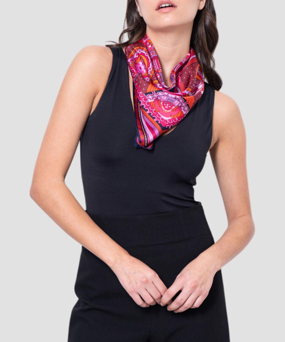 Pineda Covalin Mascada Caritas Veracruz En Seda Fucsia Mujer