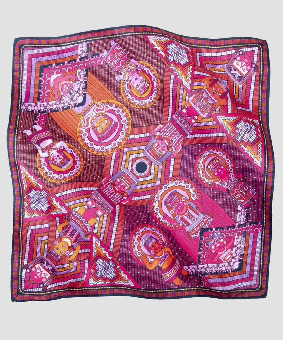 Pineda Covalin Mascada Caritas Veracruz En Seda Fucsia Mujer