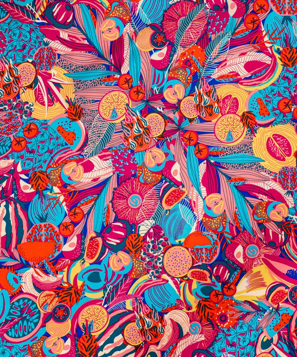 Pineda Covalin Mascada De Seda Azul Estampada Mujer