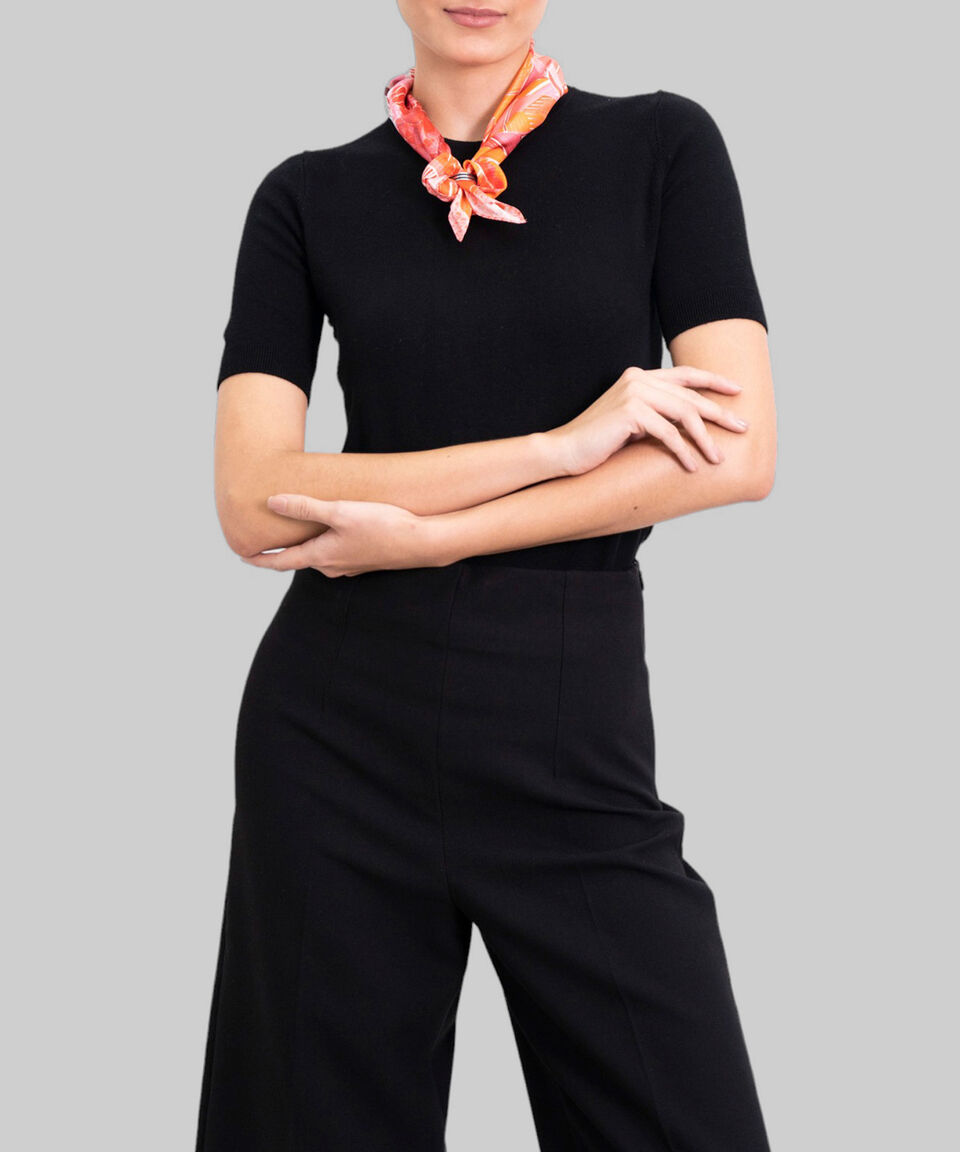 Pineda Covalin Mascada De Seda Roja Guacamayas Mujer