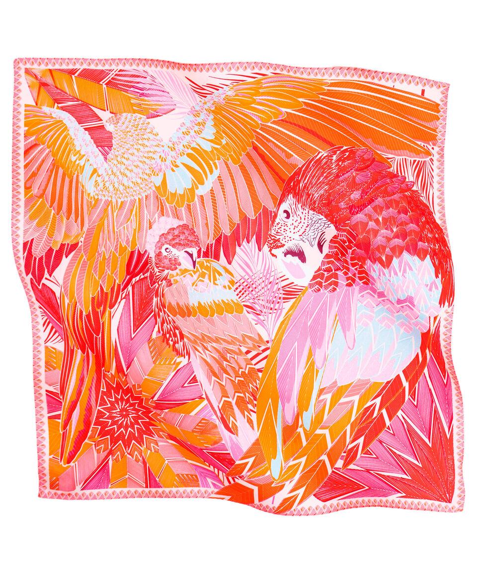 Pineda Covalin Mascada de seda roja Guacamayas Mujer