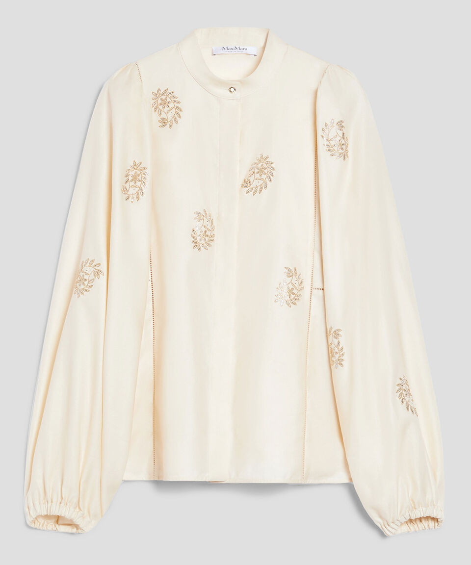 MaxMara Camisa Bordada Manga Larga Mujer
