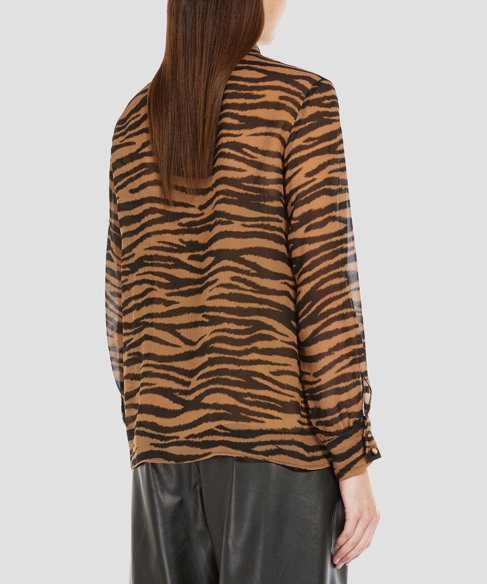 MaxMara Camisa Con Animal Print Manga Larga Mujer