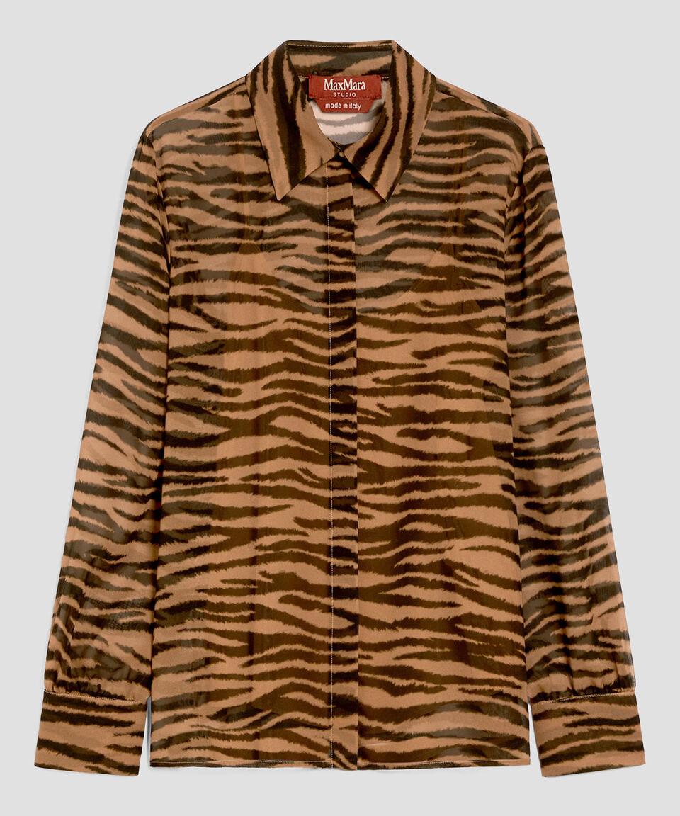 MaxMara Camisa Con Animal Print Manga Larga Mujer