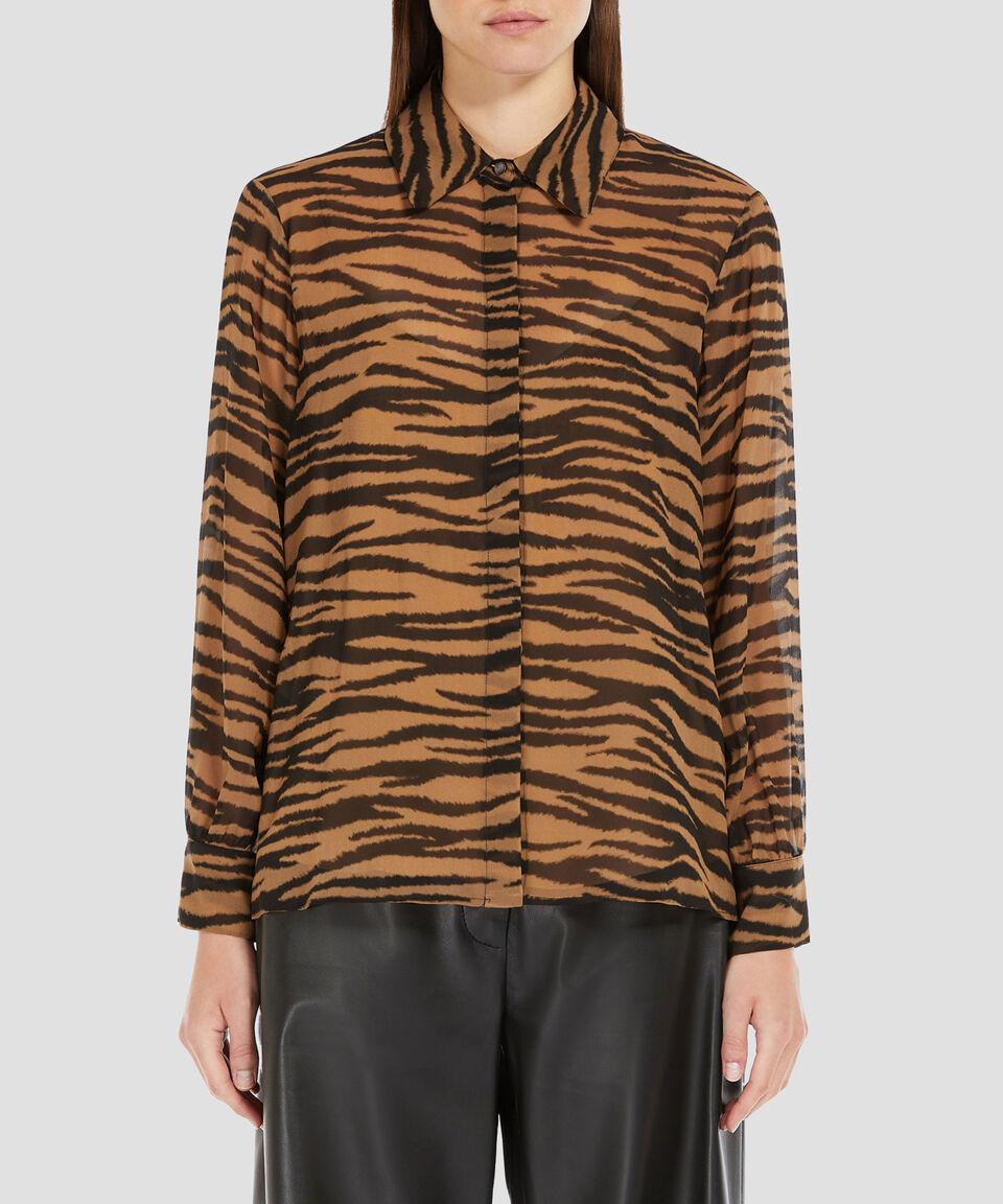 MaxMara Camisa Con Animal Print Manga Larga Mujer