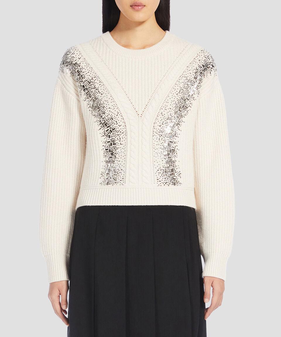 MaxMara Suéter cuello redondo con bordados Mujer