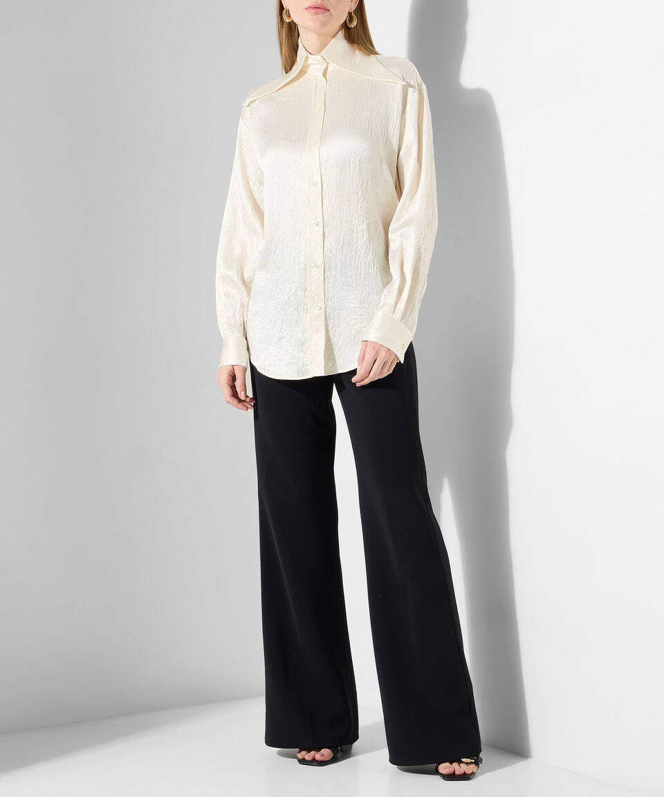 McQueen Blusa Satinada De Manga Larga Mujer