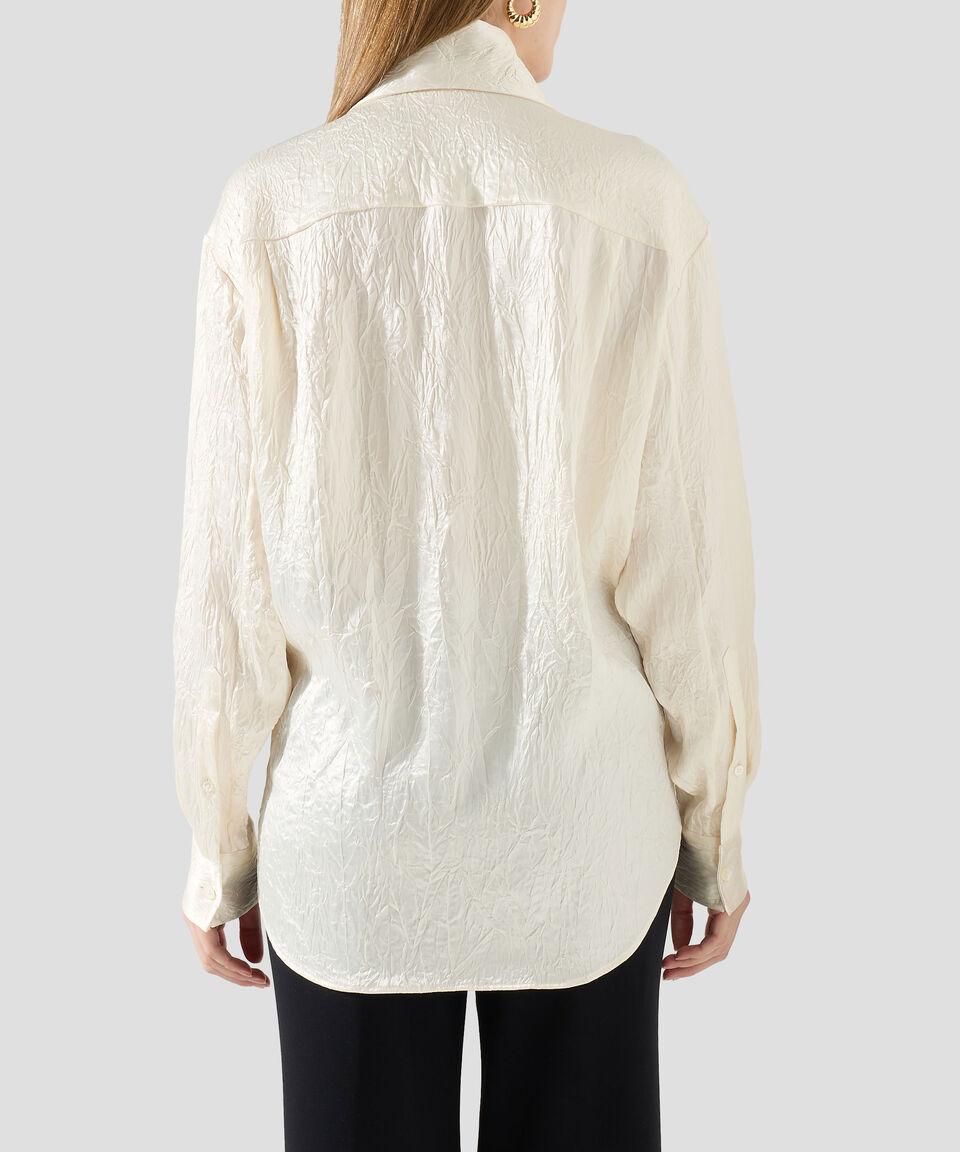 McQueen Blusa Satinada De Manga Larga Mujer