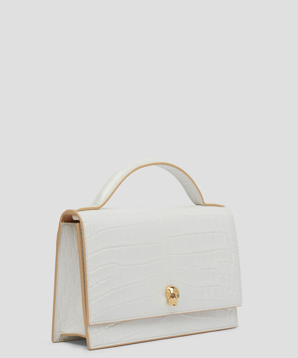 McQueen Bolso Satchel Blanco En Piel Mujer